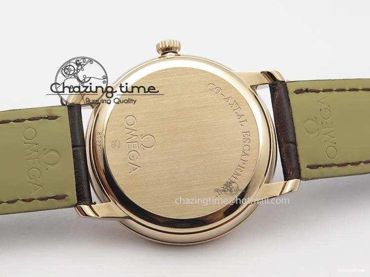 0207 Popular De Ville MK 1:1 Best Edition RG White Dial On Black Leather Asian Seagull T1701 (Sec@6) 8237